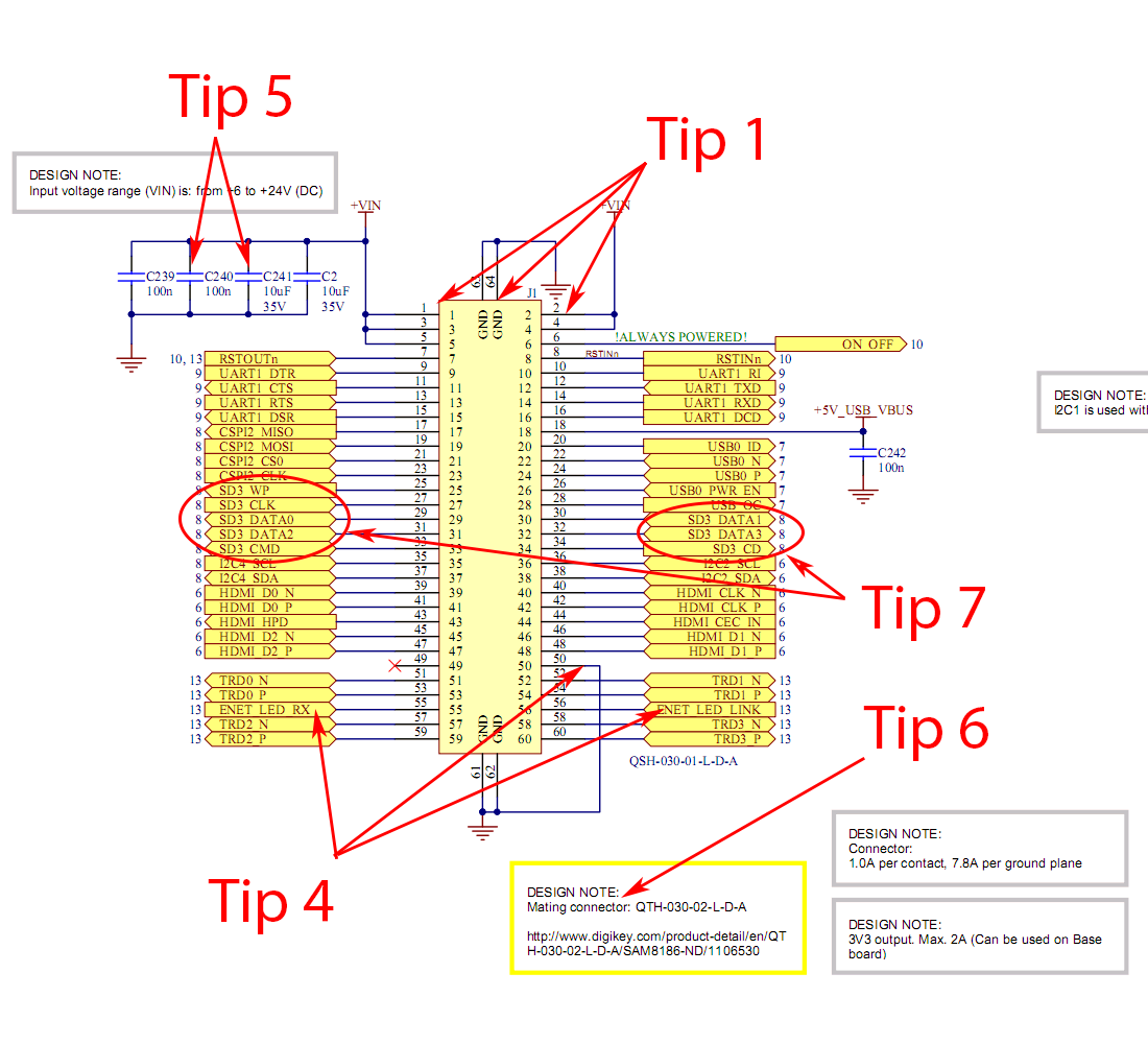 Connector pinout tips